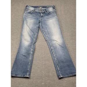Silver Jeans Suki Capri Bootcut Jeans Women Blue Wash Size 27 Cotton Spandex